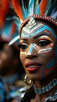 Samba dancers in extravagant outfits at Carnival photo