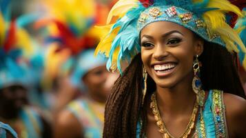 Traditional Caribbean costumes and music at  Carnival photo