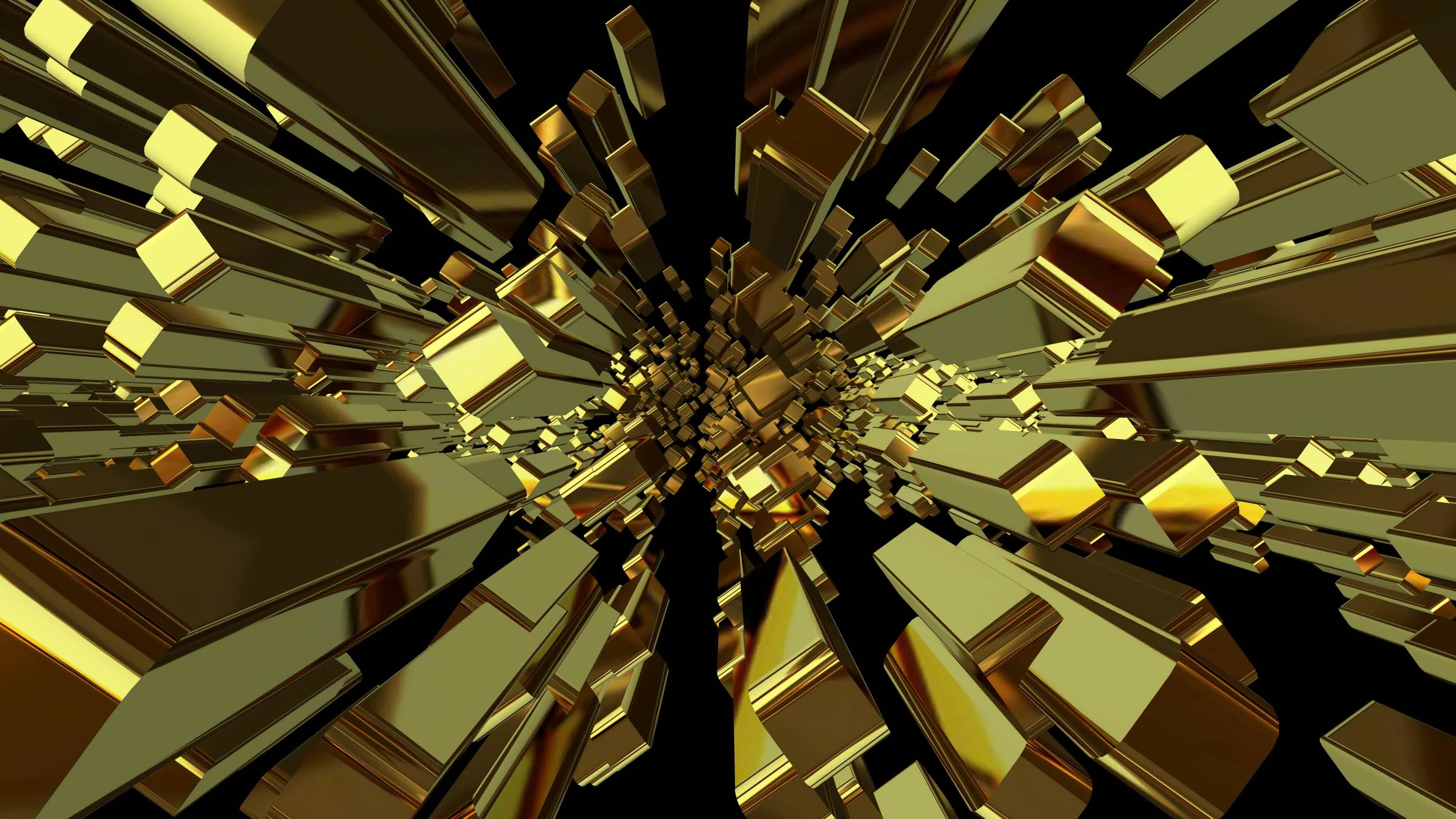 Flying Through a Field of Gold Poles, Background, Reflection, Unique