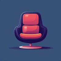 moderno sillón, minimalista ilustración en plano estilo. generativo ai foto