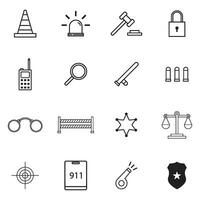 police icon set vector