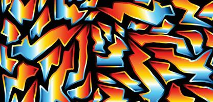 Graffiti background with throw-up, scribble and tagging in vibrant colors. Abstract graffiti in vector illustrations.