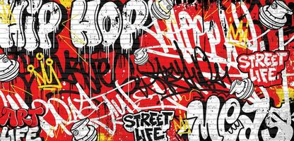 Graffiti background with throw-up, scribble and tagging in vibrant colors. Abstract graffiti in vector illustrations.