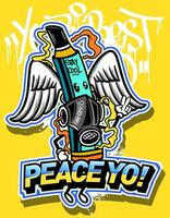 Graffiti cartoon illustrations in vibrant colors. Street art hip-hop graffiti character design in vector illustrations.