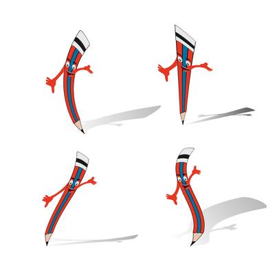 Pencil character carton design