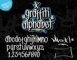 Graffiti art alphabet. Decorative Graffiti font vector design.