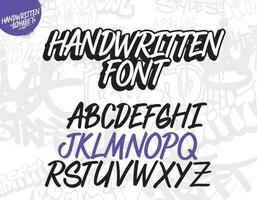 Graffiti art alphabet. Decorative Graffiti font vector design.