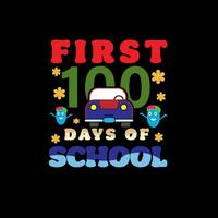 First 100 days of school vector