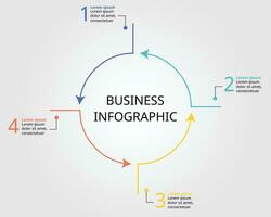 4 arrow template for infographic for presentation for 4 element vector