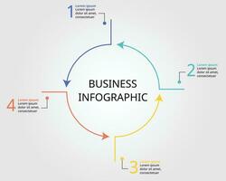 4 4 flecha modelo para infografía para presentación para 4 4 elemento vector