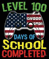 level 100 days of school completed vector