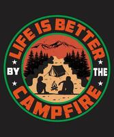 Life is better by the campfire vector