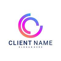Modern and Minimal letter C logo. Simple initial C monogram logo design vector template.