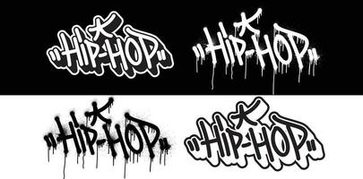 Urban street art hip-hop graffiti designs. Streetwear typography vector illustrations.