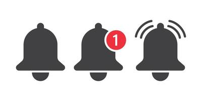 Notification bell icon in flat style. Incoming inbox message vector illustration on isolated background. Ringing bell sign business concept.