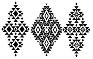 oriental étnico modelo. conjunto de étnico adornos tribal diseño, geométrico símbolos para tatuaje, logo, tarjetas, tela decorativo obras. tradicional impresión vector ilustración. en blanco antecedentes.