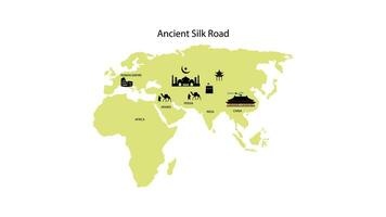 historia och handel, gammal silke väg, silke handel med Kina, de silke väg var en nätverk av handel rutter ansluter Kina och de långt öst med de mitten öst och Europa video