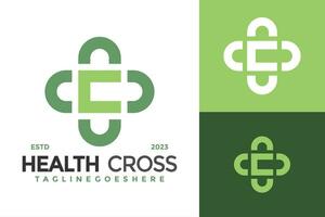 Letter C Health Cross Logo design vector symbol icon illustration