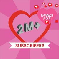 thanks for 5 million subscriber vector