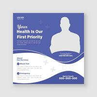 Medical Social Media Post Template Design For Your Business vector
