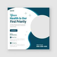 Medical Social Media Post Template Design For Your Business vector