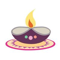 Vector illustration of Diwali celebration with decorative colourful Design set.