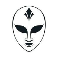 Mask for face character logo. Silhouette mask on white vector