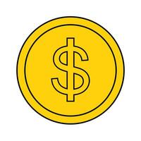 Dollar Gold Coin Vector icon