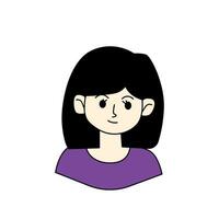 Portrait of a short hair woman. Vector illustration
