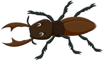 Cartoon stag beetle. Vector illustration