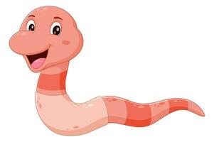 Cute pink worm cartoon. Vector illustration