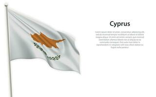 Waving flag of Cyprus on white background. Template for independence day vector