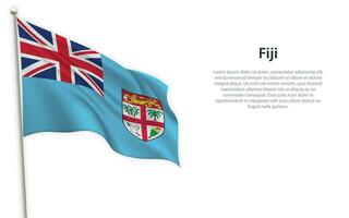 Waving flag of Fiji on white background. Template for independence day vector