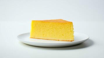 Photo of yellow sponge cake. Generative AI