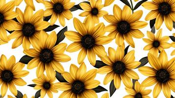 Black-Eyed Susan flower pattern background. Black-Eyed Susan flower background texture. Generative AI photo