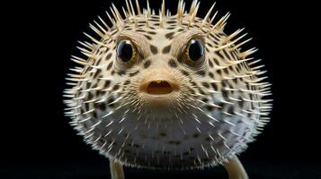 Wildlife photography of Photo of Pufferfish. Generative AI