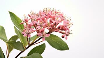 Photo of beautiful Milkweed flower isolated on white background. Generative AI