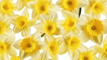 Daffodil flower patterned background. Flower texture background. Generative AI photo
