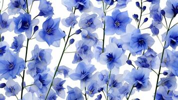 Delphinium flower patterned background. Flower texture background. Generative AI photo