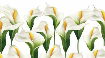 Calla Lily flower pattern background. Flower background texture. Generative AI photo