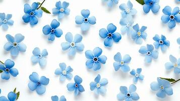 Forget-Me-Not flower patterned background. Flower texture background. Generative AI photo