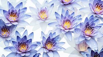 Water Lily flower patterned background. Flower texture background. Generative AI photo