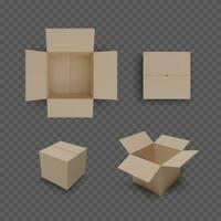 conjunto de cajas aislado. realista color colección de paquete. vector