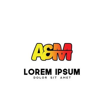 AM Initial Brush In Circle Frame Template Design vector