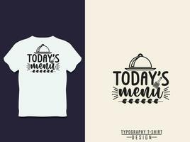 comida y cocina tipografía t camisa diseño vector