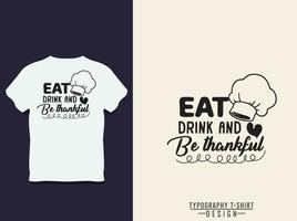 comida y cocina tipografía t camisa diseño vector