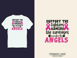 international day against breast cancer typography t shirt design vector