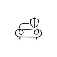 Car Protection Line Style Icon Design vector