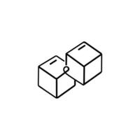 Sugar Cube Line Style Icon Design vector