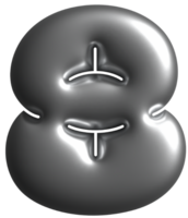 Hologram Chrome Number 8 Eight png